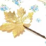 Large Gold Leaf Hair Pin - Bobby Pin - Woodland
