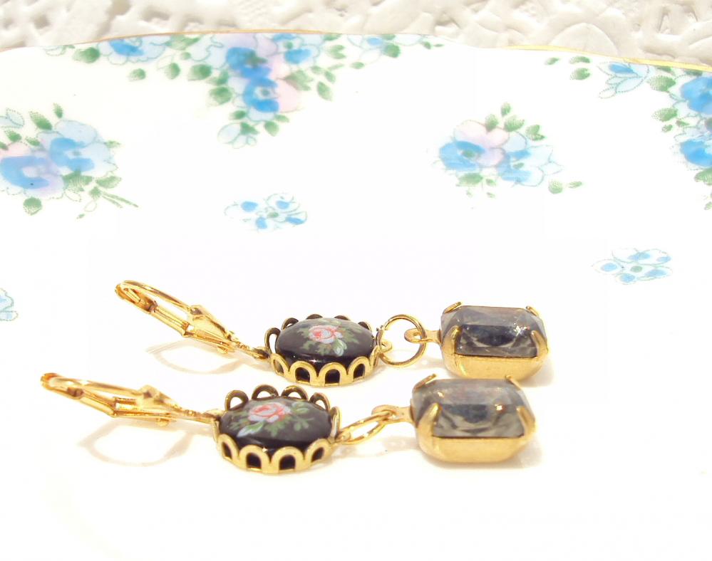 Garden Jewel Vintage Crystal Earrings on Luulla