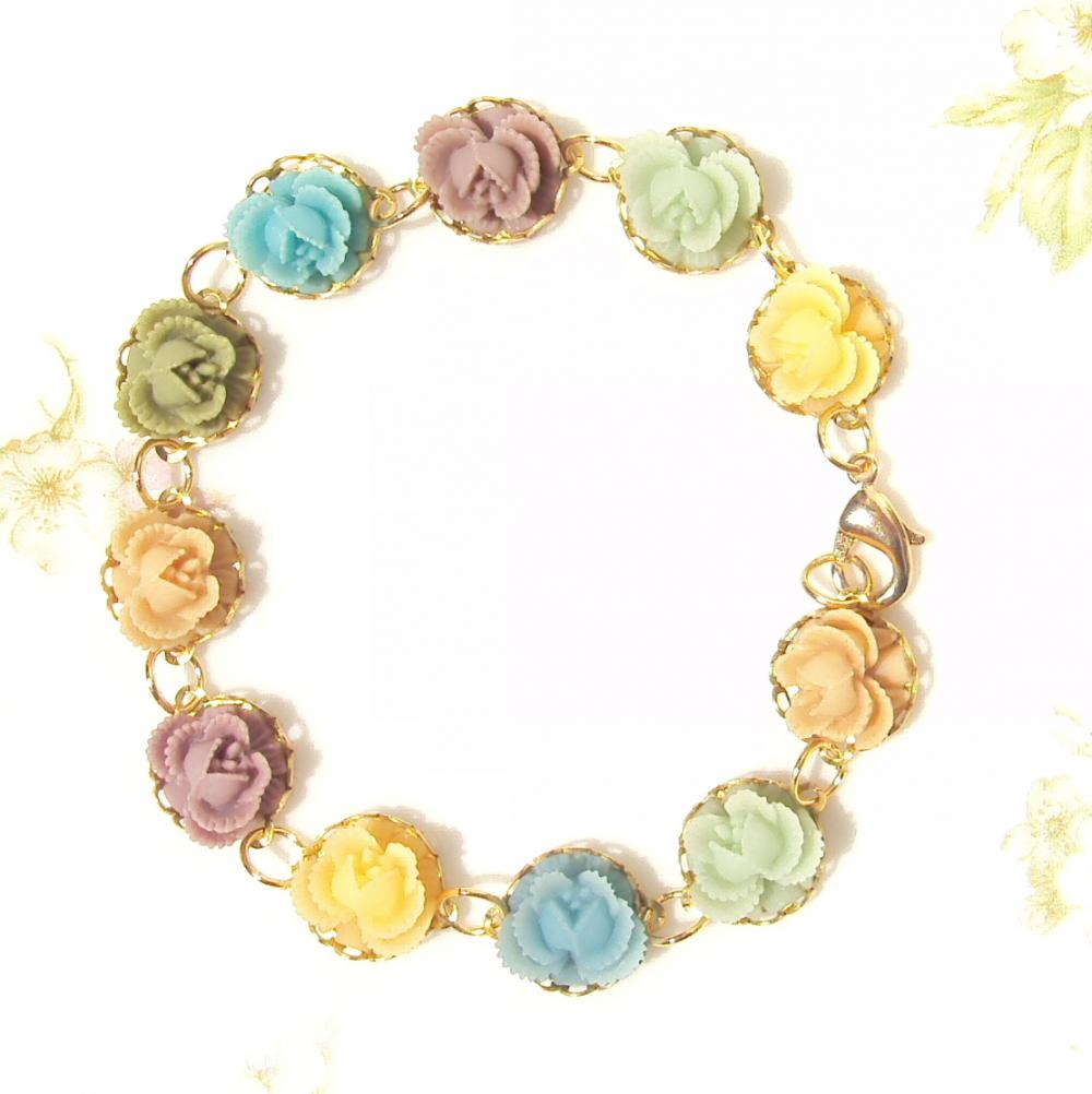 Bloom - Gold Flower Bracelet - Whimsy - Whimsical - Romance - Bridal