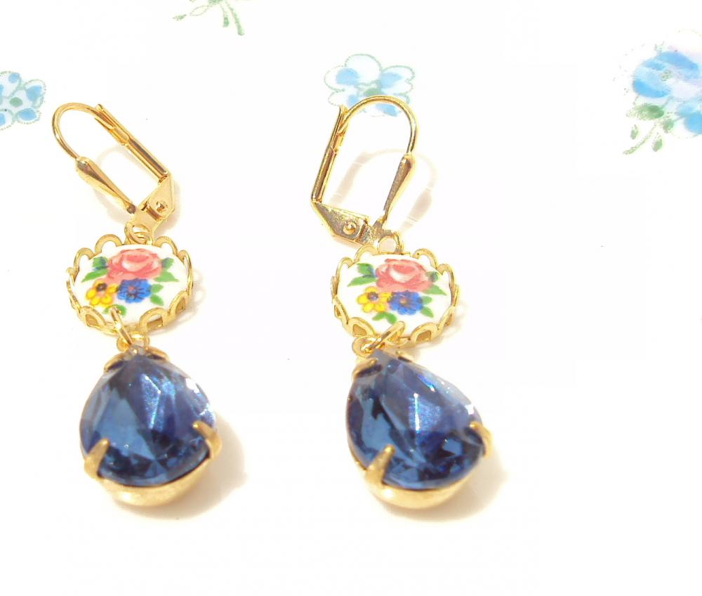 Garden Jewel - Vintage Crystal Earrings