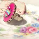 Young At Heart - Silver Pink Heart Ring